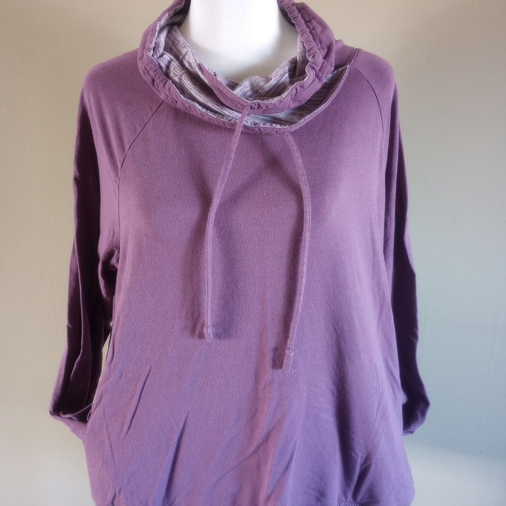 Christopher and Banks Cowl Neck Top, Purple, Large
